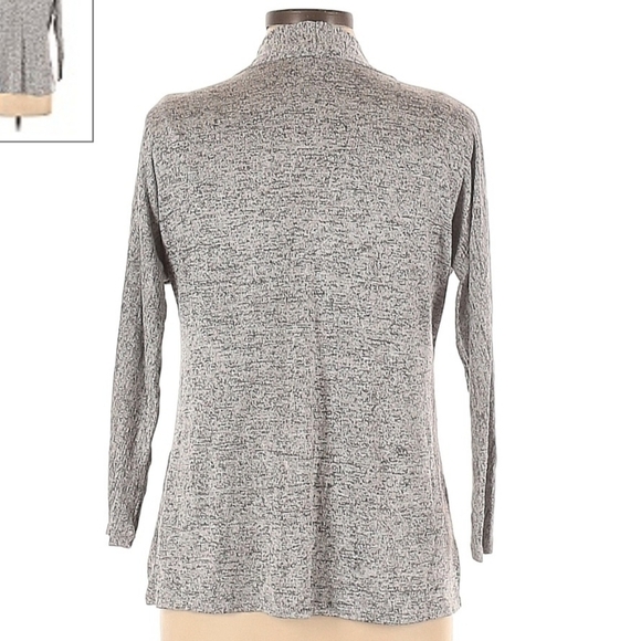 Prospect Blvd Marled Grey Knit Waterfall Cardigan Sweater Women's Large L EUC - Picture 2 of 5